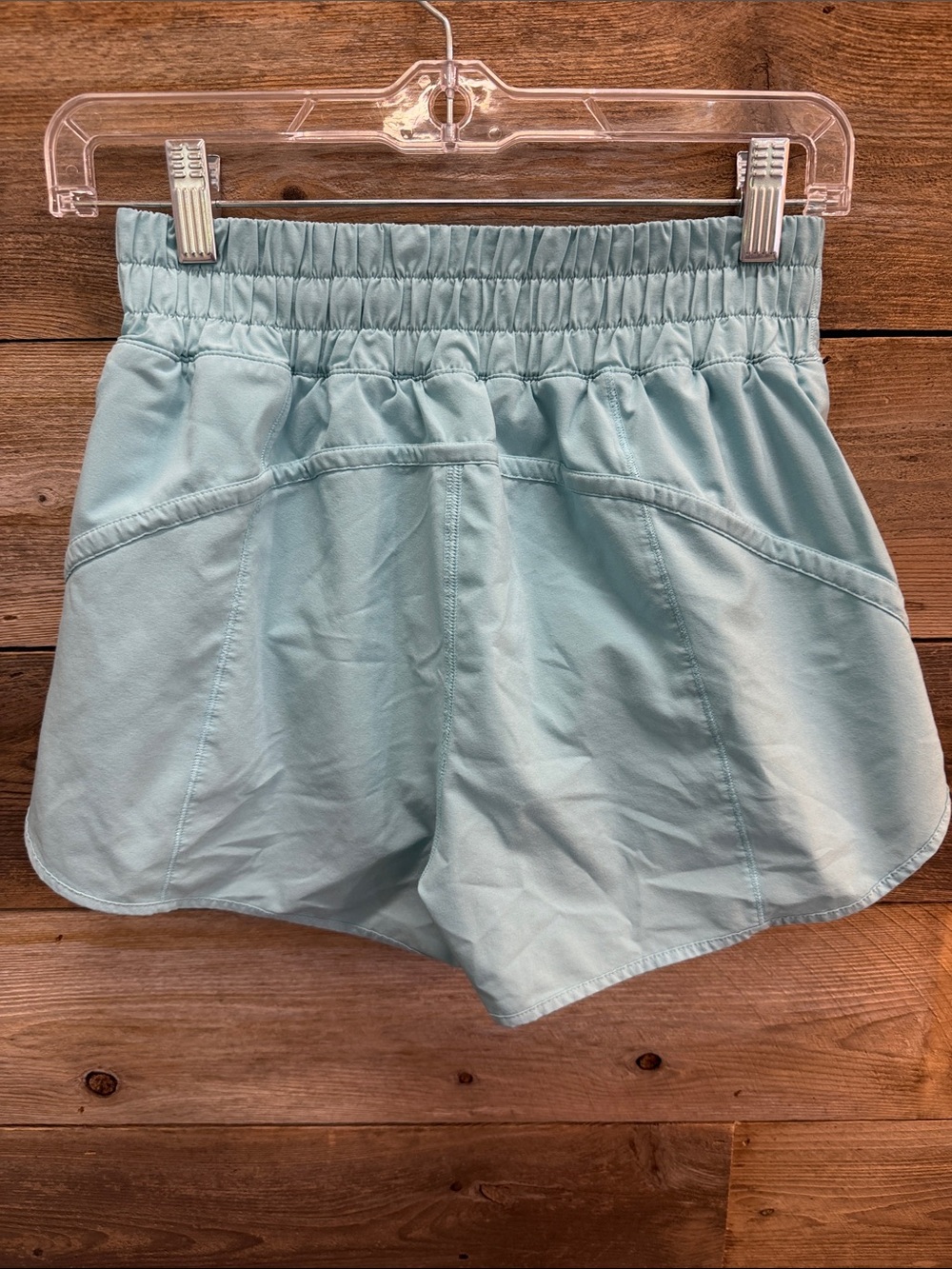 Lululemon Light Blue Women's Athletic Shorts with Zipper Pocket - Picture 2 of 3